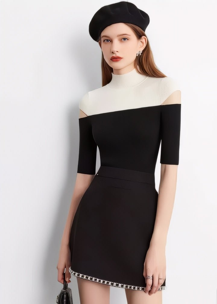 Jeweled Line Tight Mini Skirt & Tops - Vera Lumina