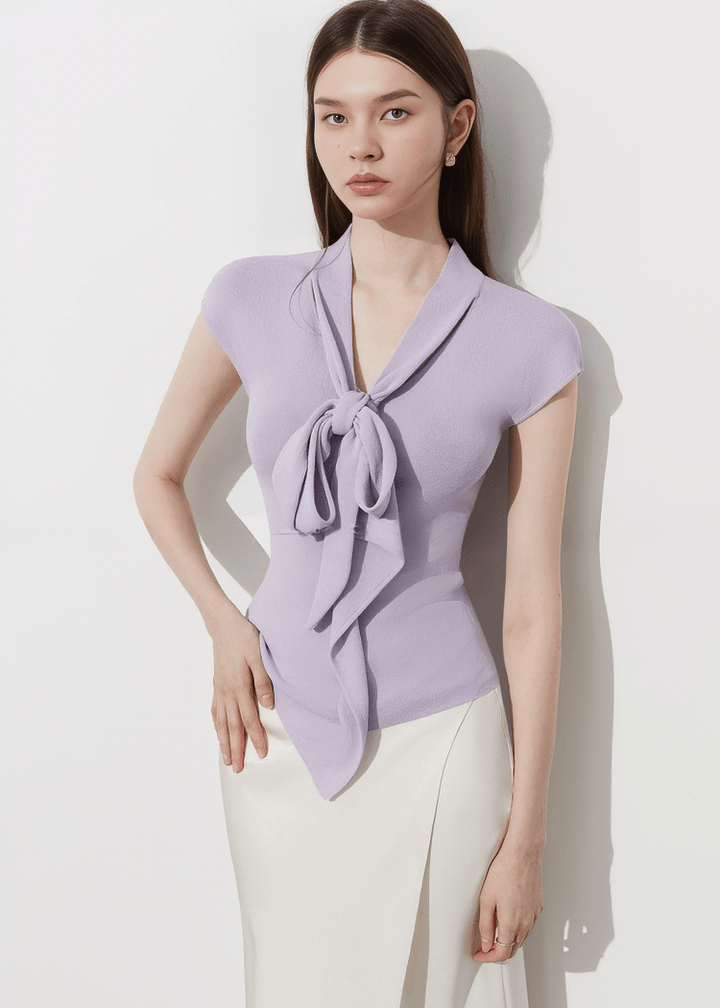 KEYHOLE ASYMMETRIC DRAPE TOP - Vera Lumina