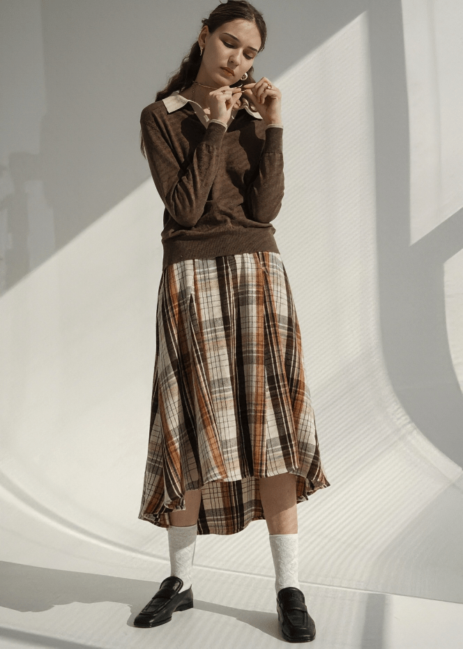 KINETIC PLAID SKIRT - Vera Lumina