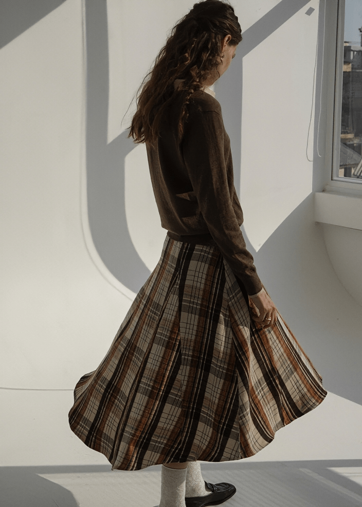 KINETIC PLAID SKIRT - Vera Lumina