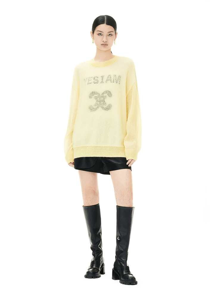 Knitted Jumper Wool Mohair pullover - Vera Lumina