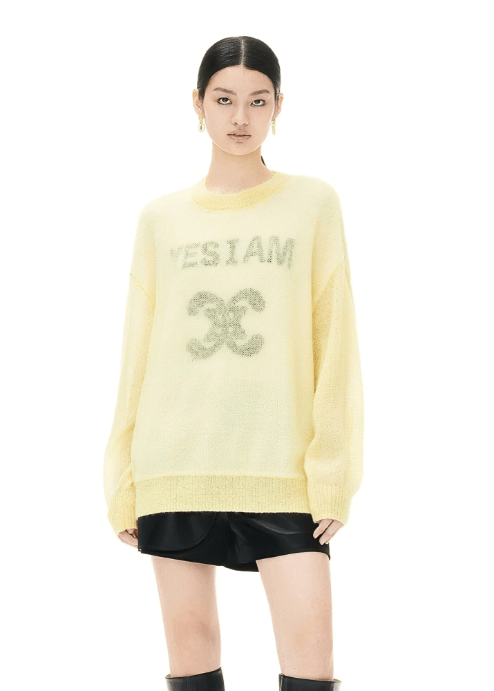 Knitted Jumper Wool Mohair pullover - Vera Lumina