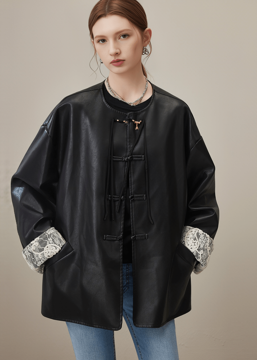 LACE CUFF TOGGLE JACKET - Vera Lumina