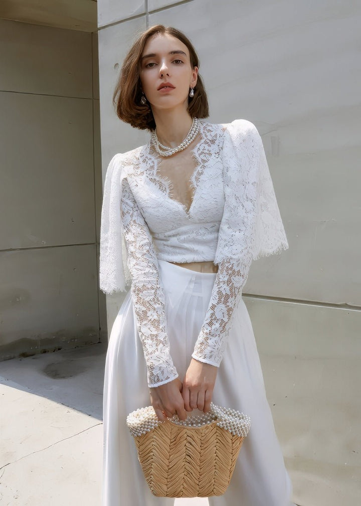 lace high waist skirt - Vera Lumina