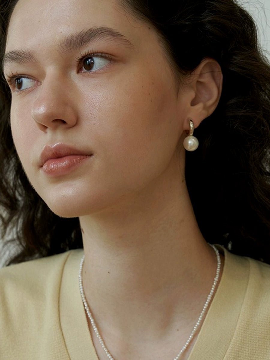 large pearl earrings - Vera Lumina