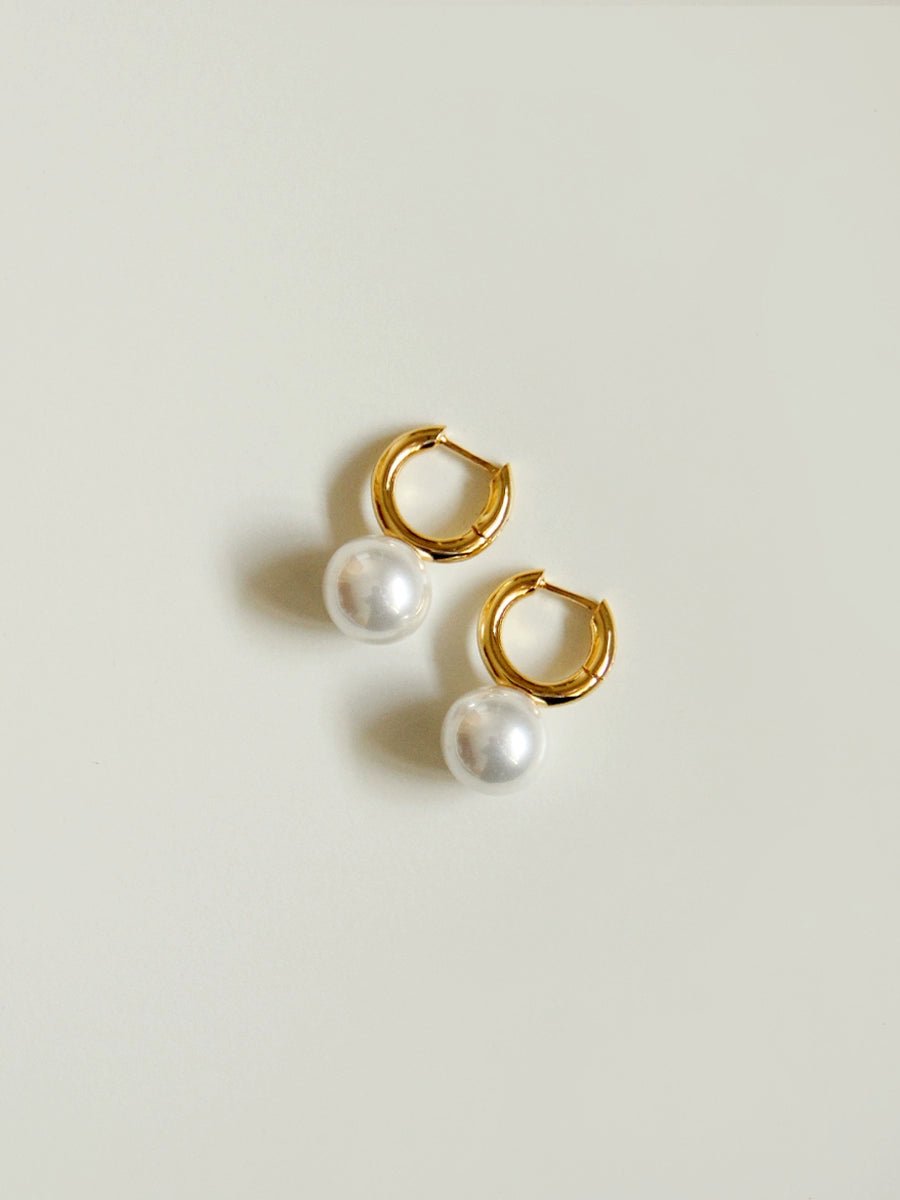 large pearl earrings - Vera Lumina