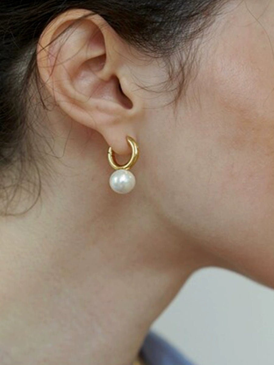 large pearl earrings - Vera Lumina