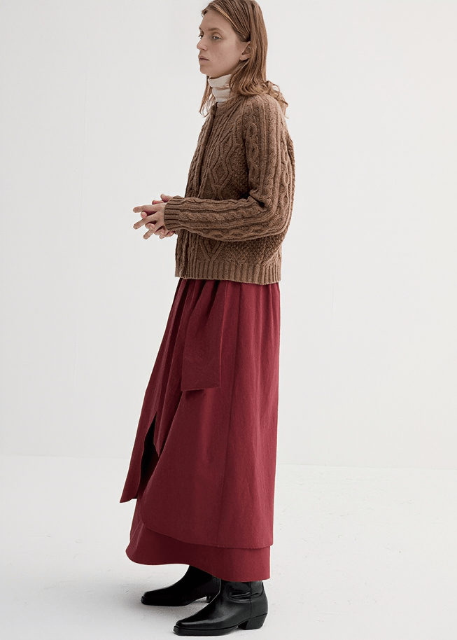 LAYERED FLAP MAXI SKIRT - Vera Lumina