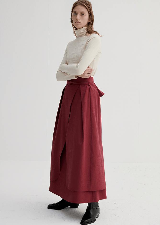LAYERED FLAP MAXI SKIRT - Vera Lumina
