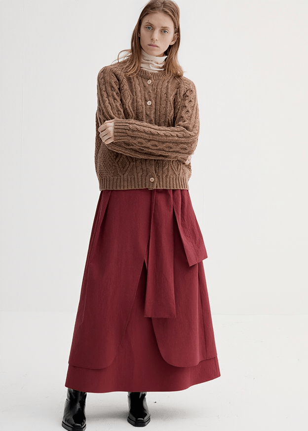 LAYERED FLAP MAXI SKIRT - Vera Lumina