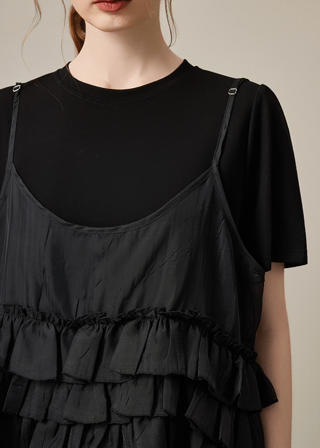 LAYERED RUFFLE CAMI MIDI DRESS - Vera Lumina