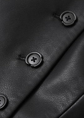 leather collarless sleeveless vest jacket - Vera Lumina
