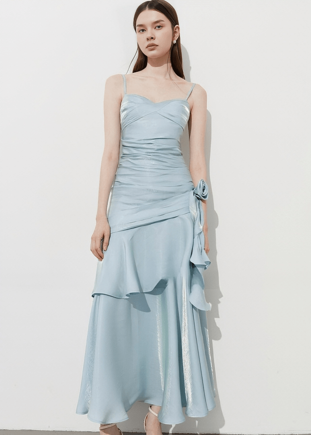 liquid slip dress LIQUID RUCHED SLIP DRESS