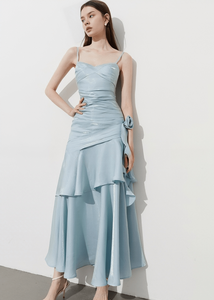 LIQUID RUCHED SLIP DRESS - Vera Lumina