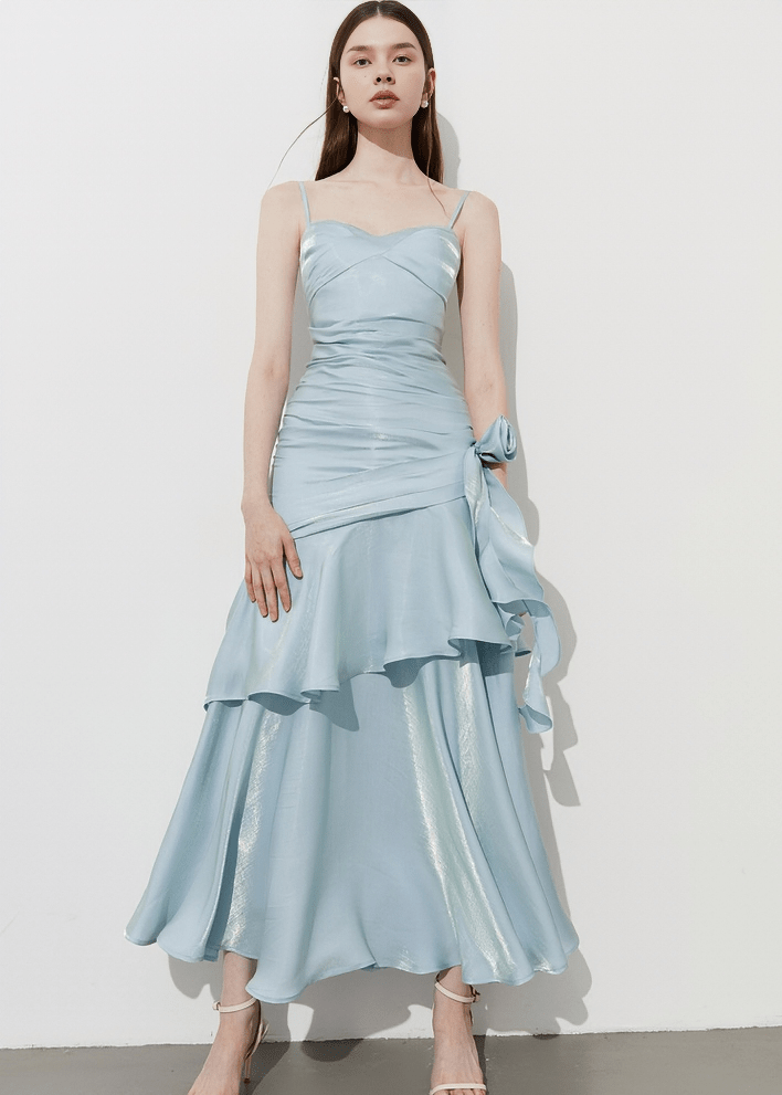 LIQUID RUCHED SLIP DRESS - Vera Lumina