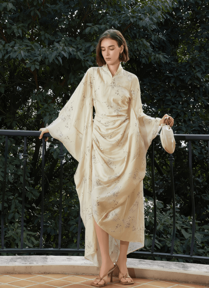 long - sleeved silhouette dress - Vera Lumina