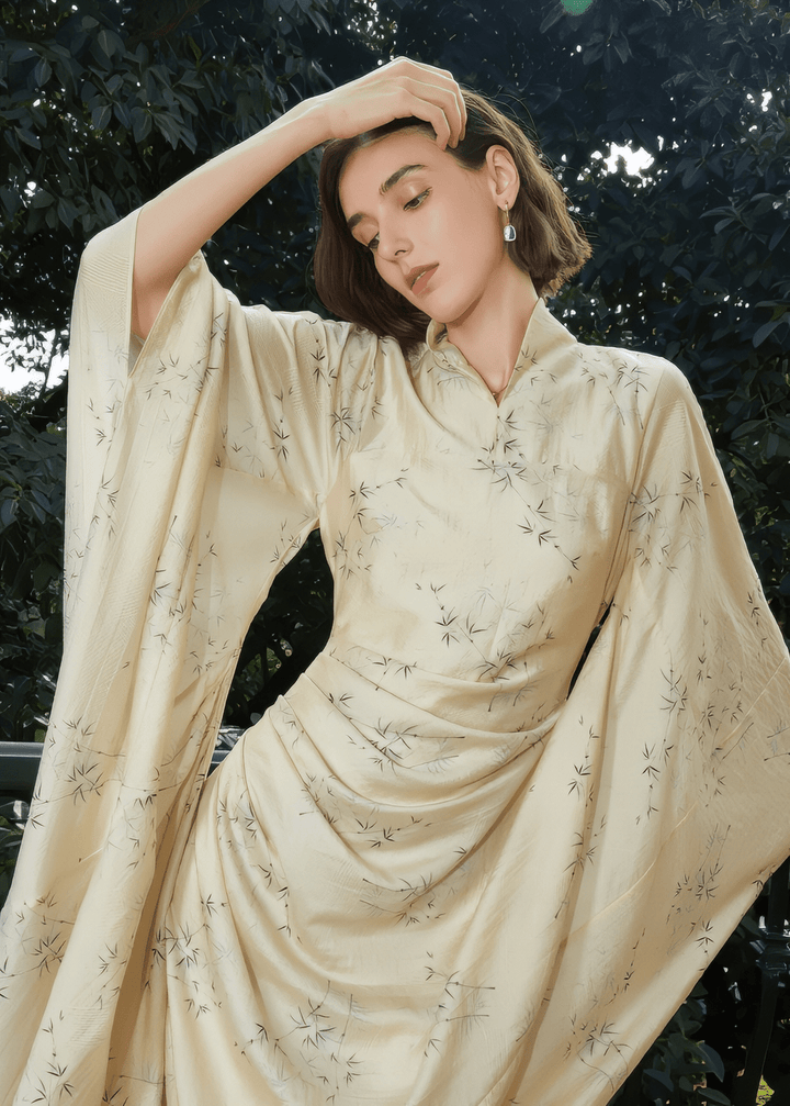 long - sleeved silhouette dress - Vera Lumina