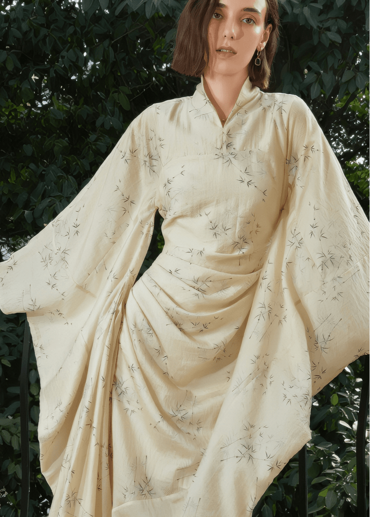 long - sleeved silhouette dress - Vera Lumina