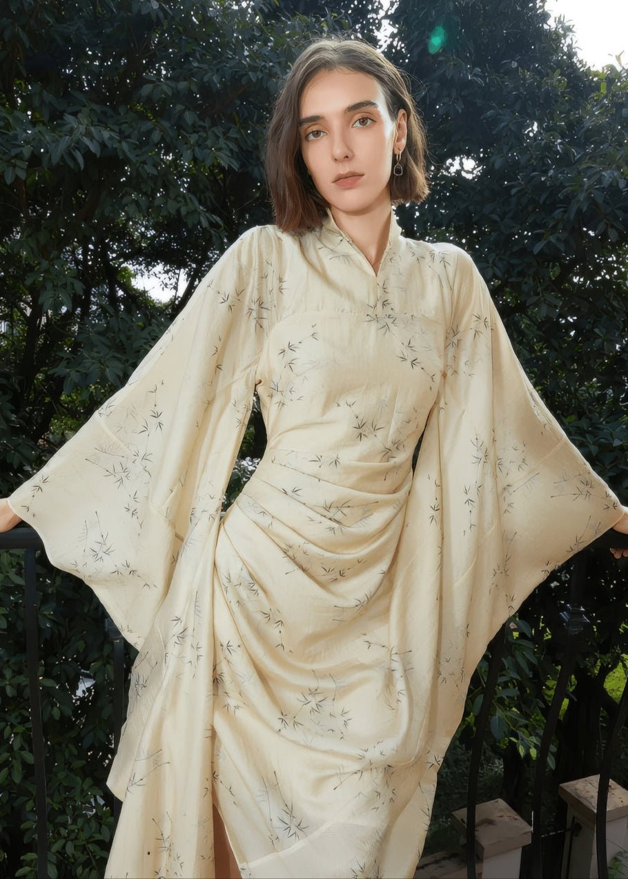 long - sleeved silhouette dress - Vera Lumina