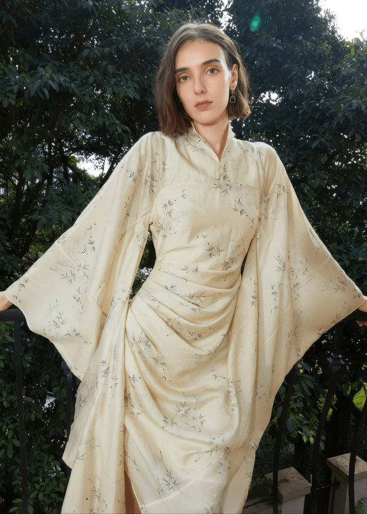 long - sleeved silhouette dress - Vera Lumina