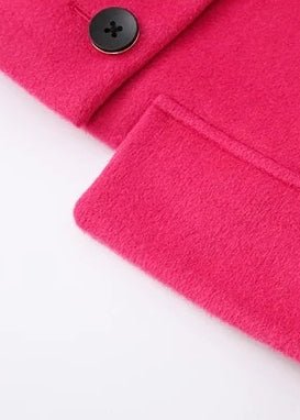 loose pink wool crop jacket - Vera Lumina