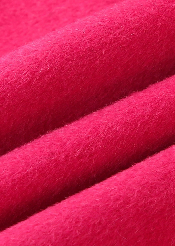 loose pink wool crop jacket - Vera Lumina
