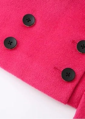 loose pink wool crop jacket - Vera Lumina