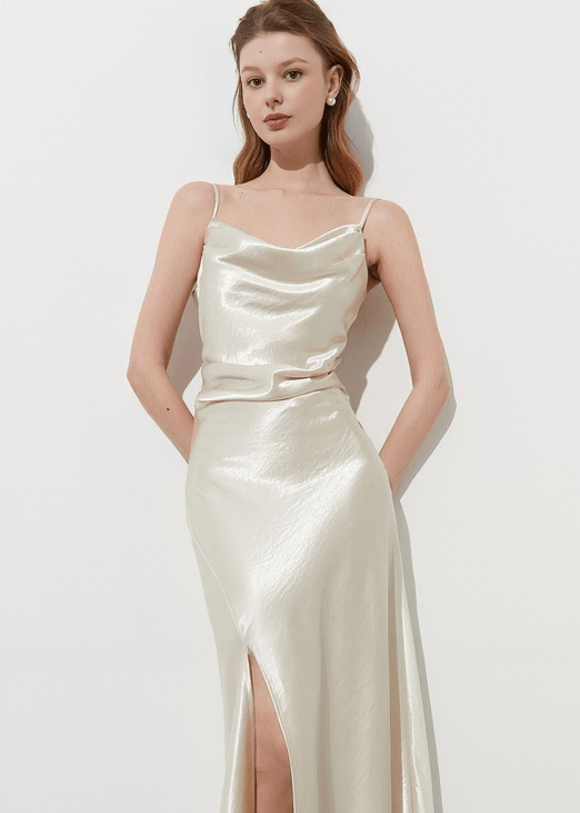 LUSTROUS DRAPE CAMI DRESS - Vera Lumina