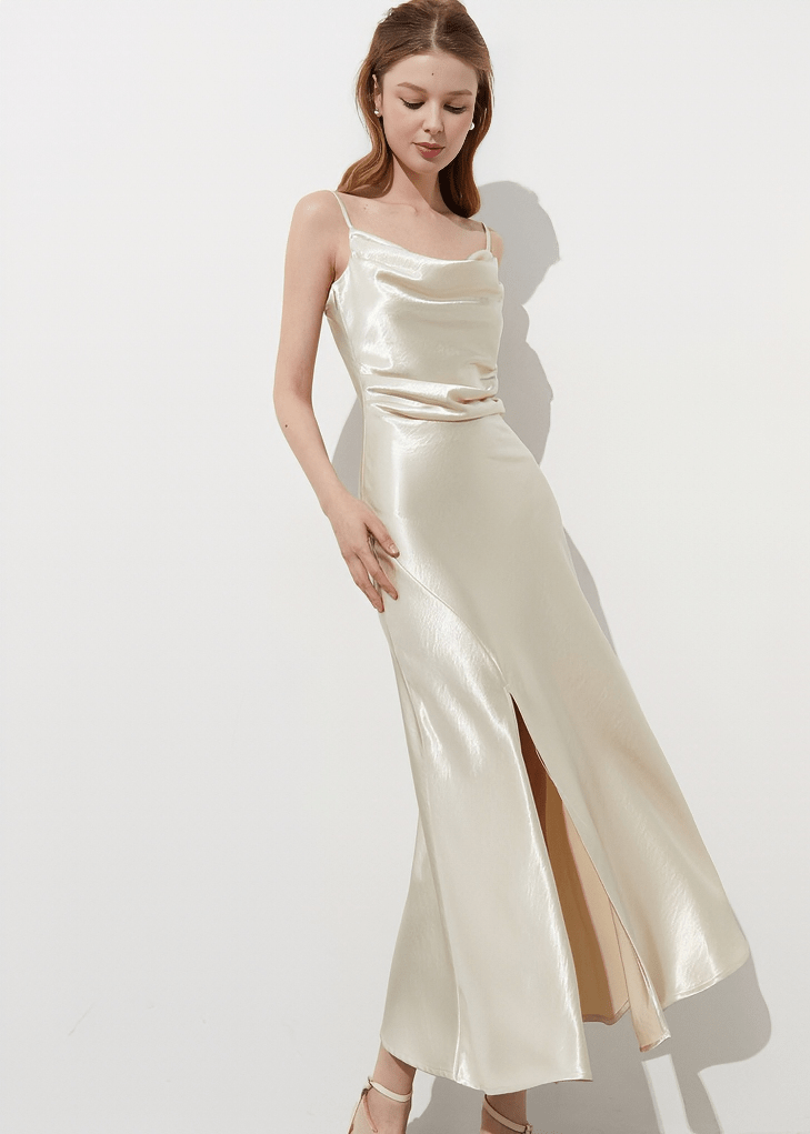 LUSTROUS DRAPE CAMI DRESS - Vera Lumina