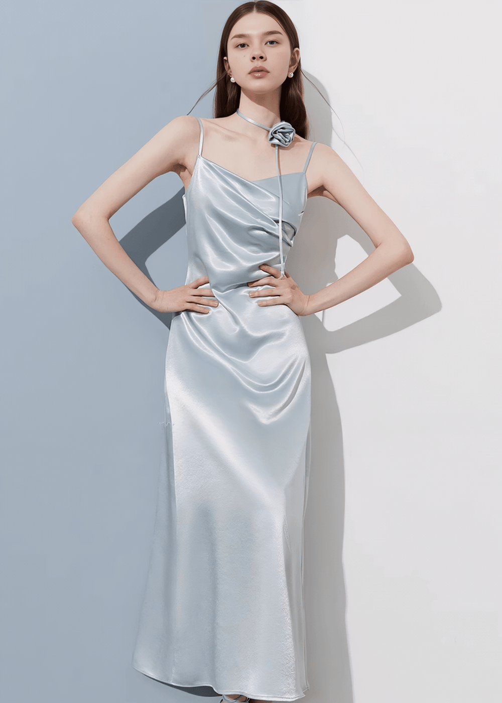 LUSTROUS DRAPED SLIP DRESS - Vera Lumina