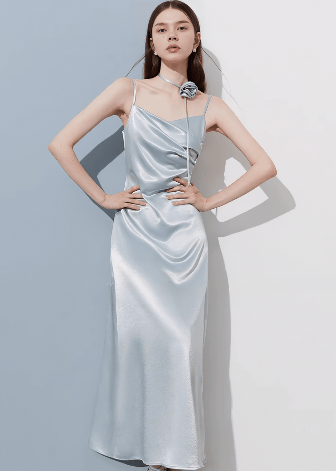 LUSTROUS DRAPED SLIP DRESS - Vera Lumina