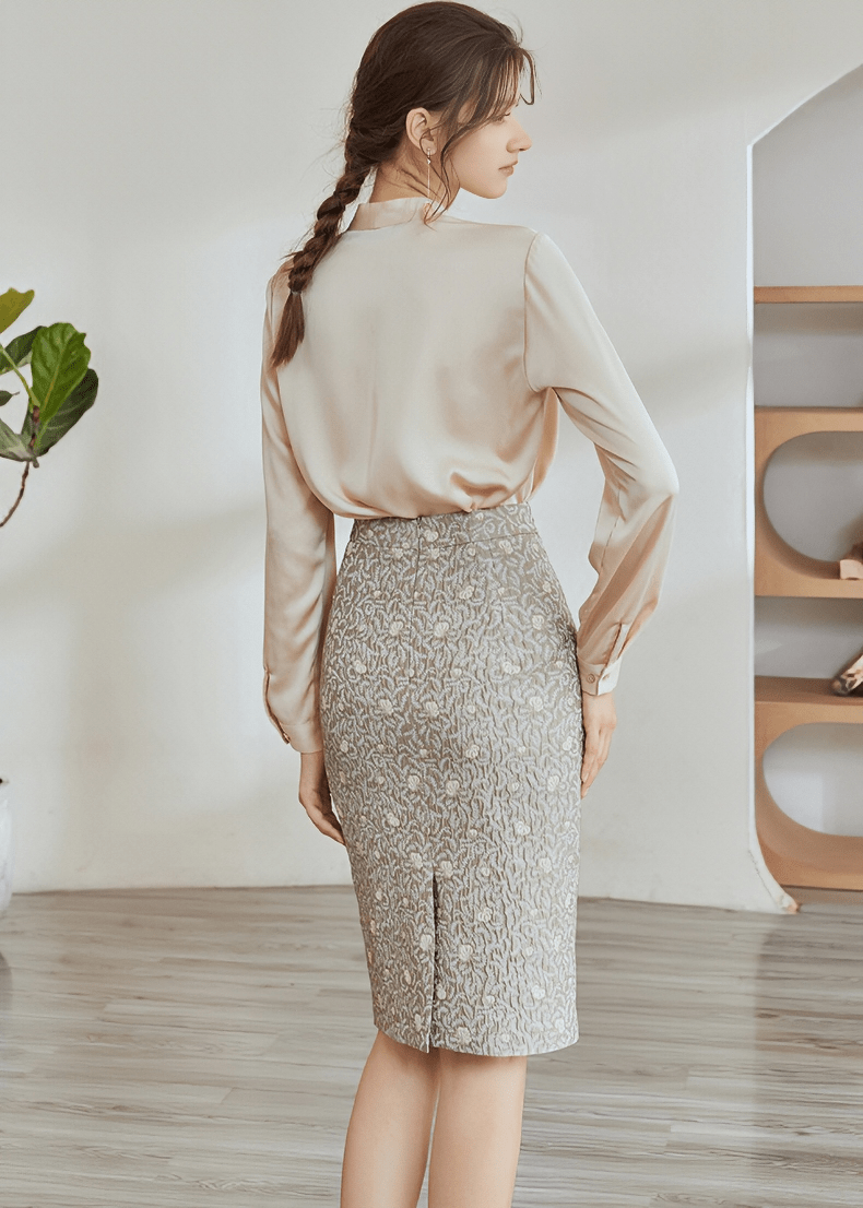 LUXE DRAPE V - NECK BLOUSE - Vera Lumina