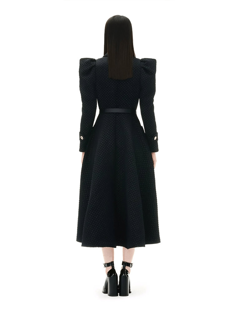luxury elegant black gold party coat - Vera Lumina
