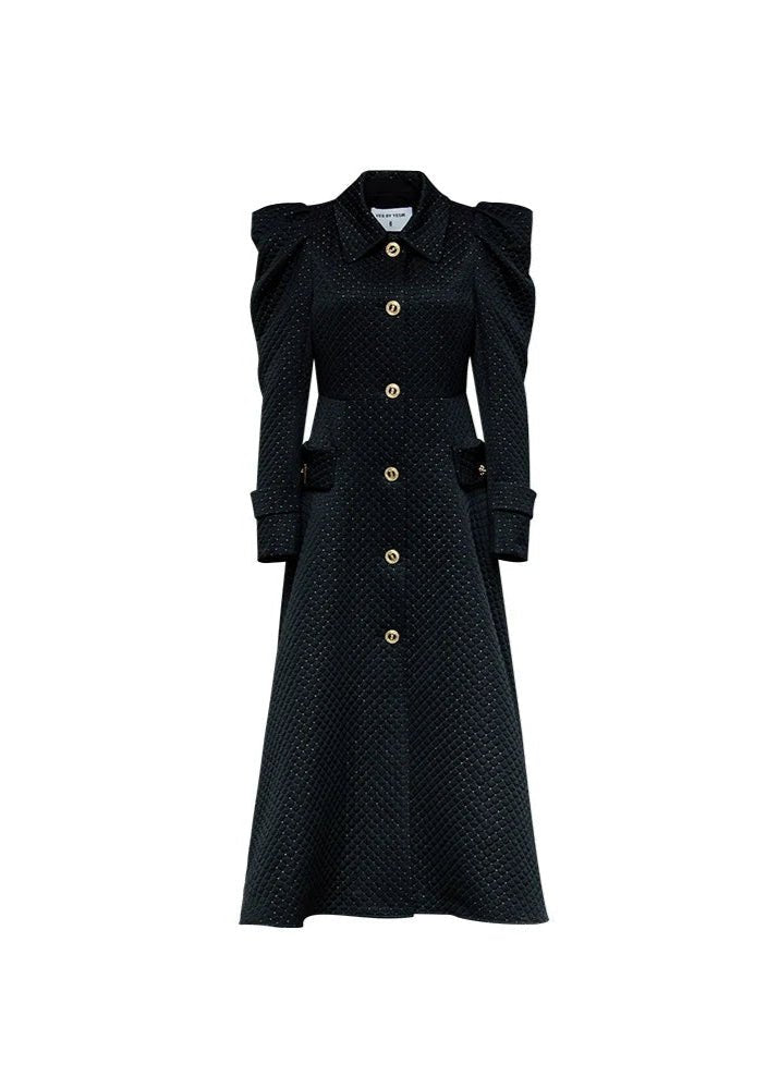 luxury elegant black gold party coat - Vera Lumina