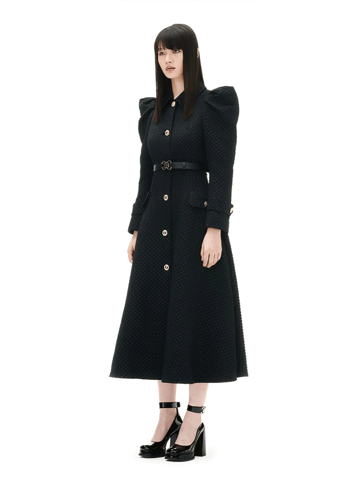 luxury elegant black gold party coat - Vera Lumina