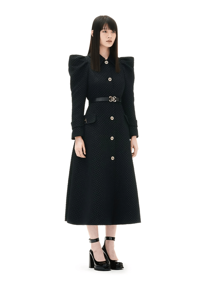 luxury elegant black gold party coat - Vera Lumina