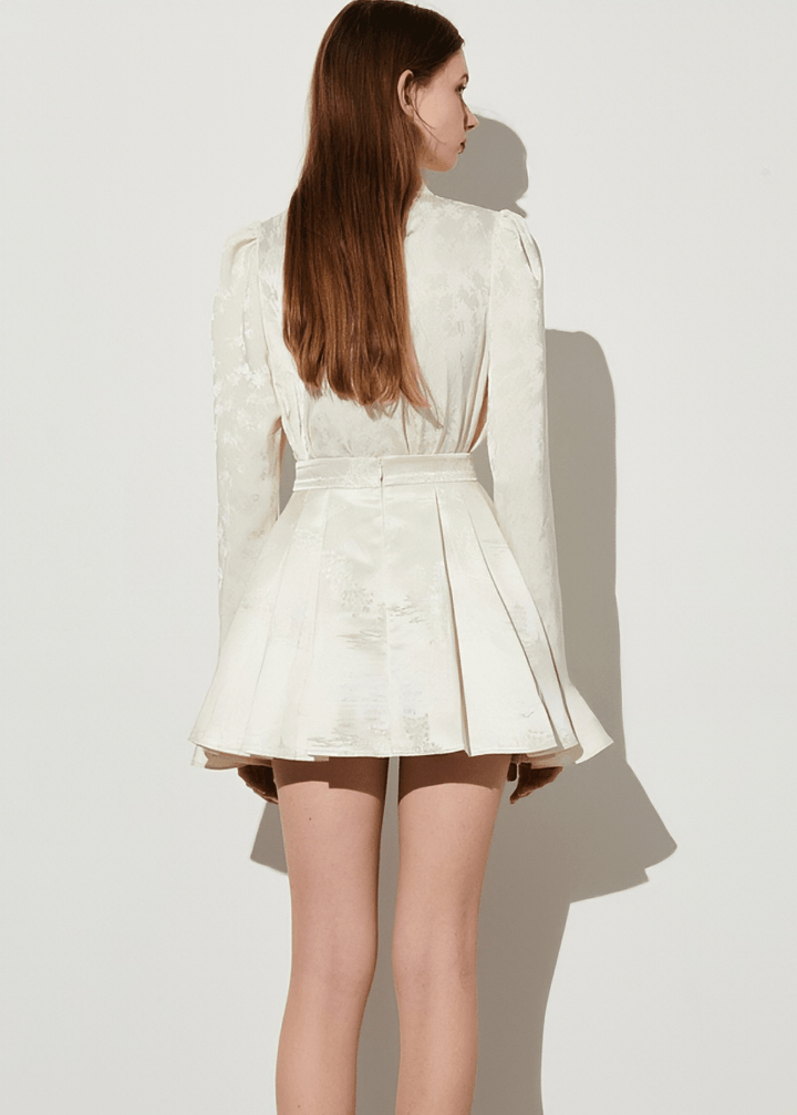 MANDARIN COLLAR JACQUARD SHIRT - Vera Lumina