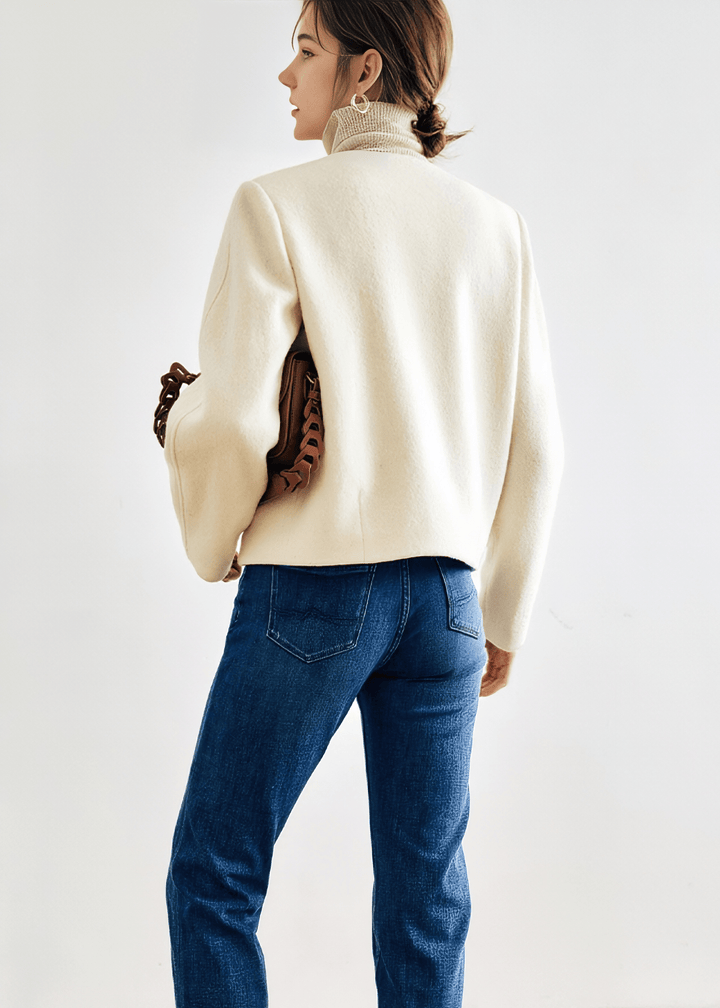 MINIMALIST BOXY WOOL JACKET - Vera Lumina