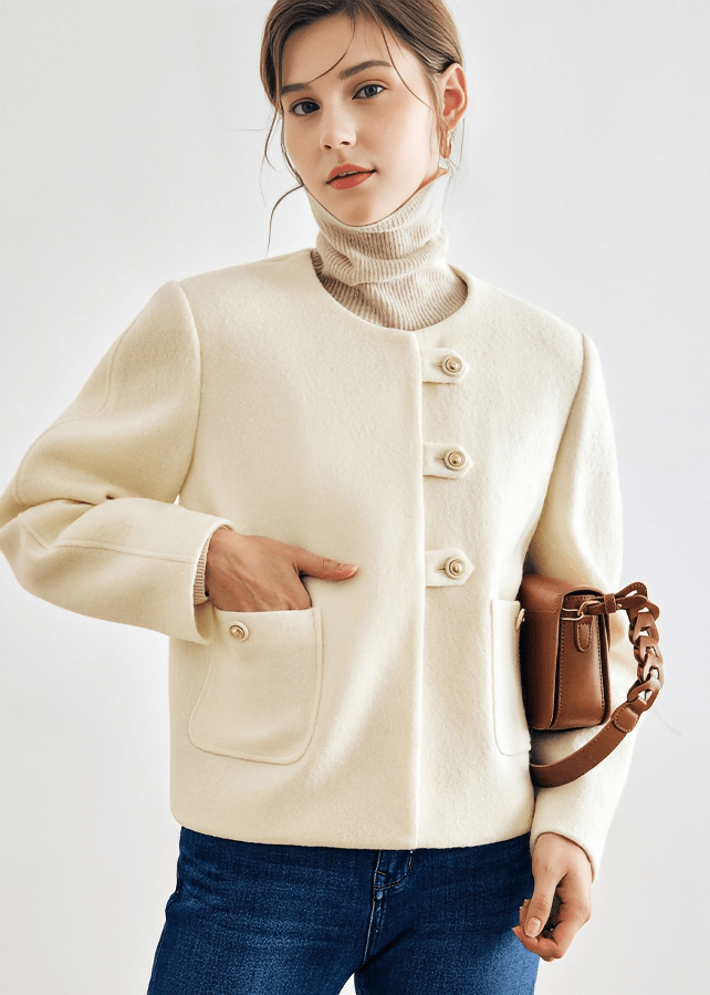 MINIMALIST BOXY WOOL JACKET - Vera Lumina