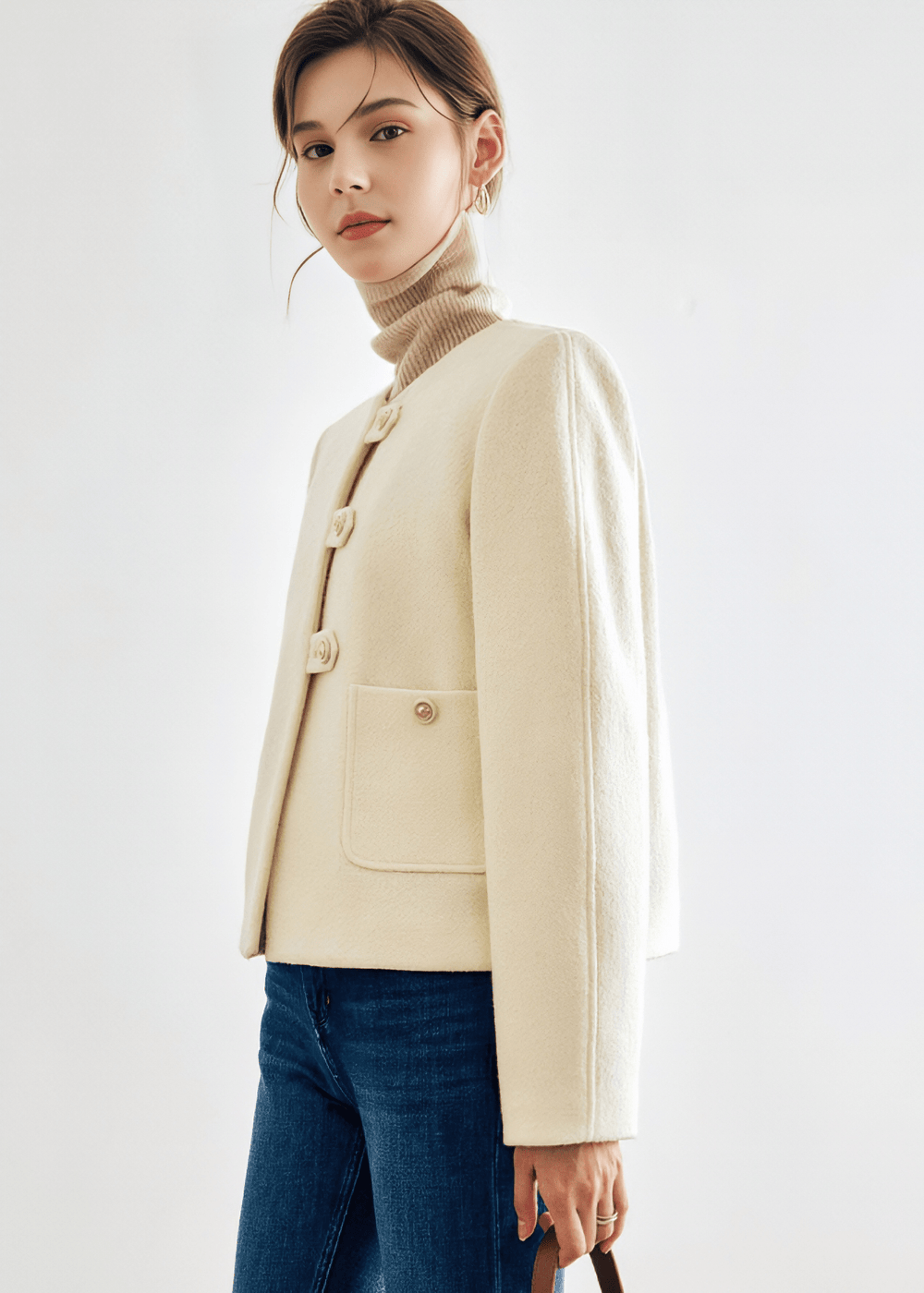 MINIMALIST BOXY WOOL JACKET - Vera Lumina