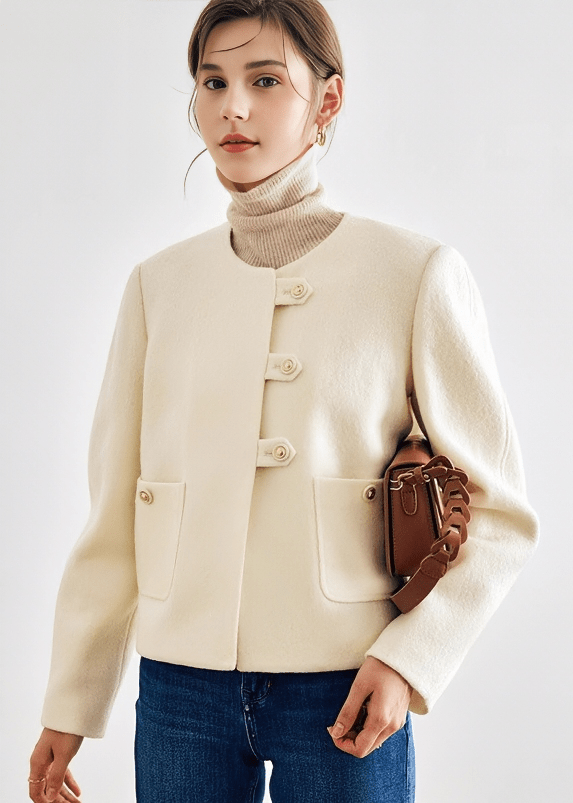 MINIMALIST BOXY WOOL JACKET - Vera Lumina