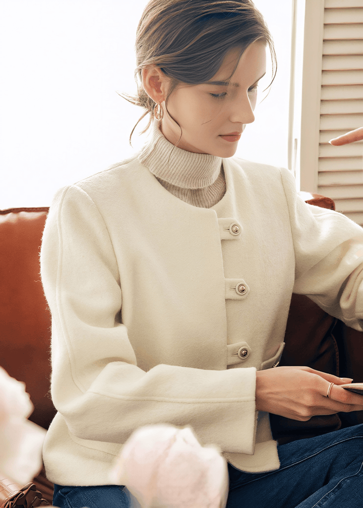 MINIMALIST BOXY WOOL JACKET - Vera Lumina