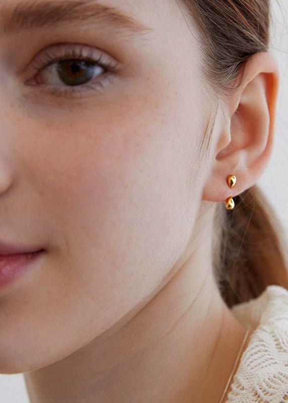 minimalist french water drop earrings - Vera Lumina