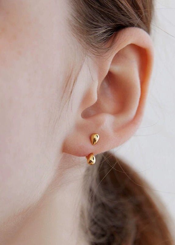 minimalist french water drop earrings - Vera Lumina