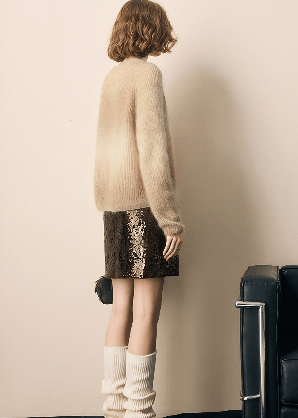MOHAIR BLEND BOAT NECK SWEATER - Vera Lumina
