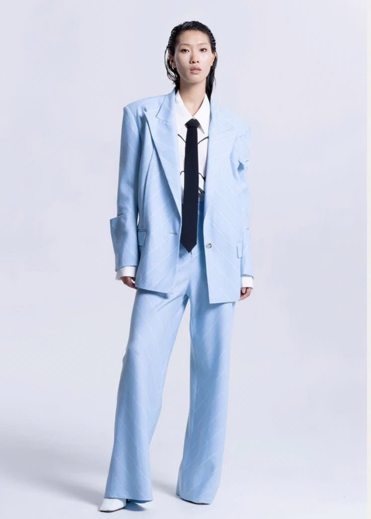 Oblique strip loose suit jacket - Vera Lumina