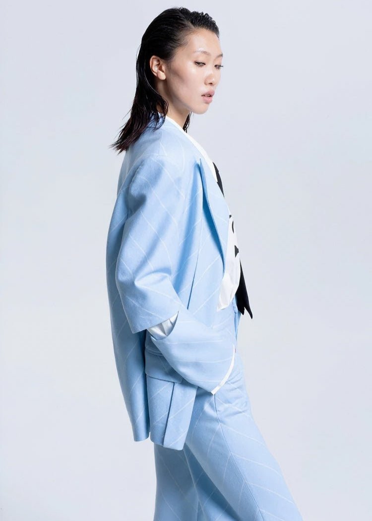 Oblique strip loose suit jacket - Vera Lumina