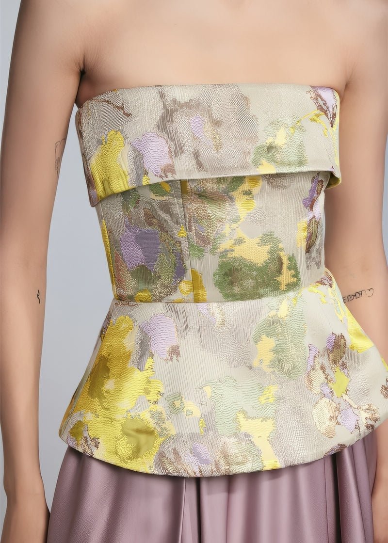 Off shoulder Classic gold top & maxi skirt - Vera Lumina