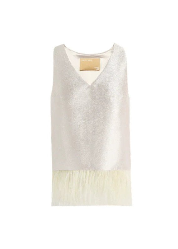 oose matte gold sleeveless tops & skirt - Vera Lumina