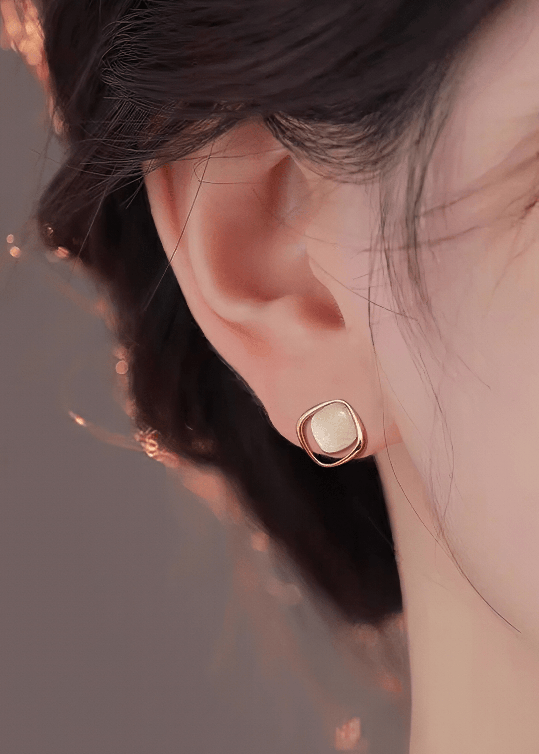 OPAL CUSHION PIERCED EARRINGS - Vera Lumina